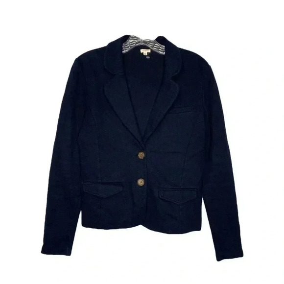 J. Crew Jackets & Blazers - J. Crew Navy Blue Cotton Casual Blazer